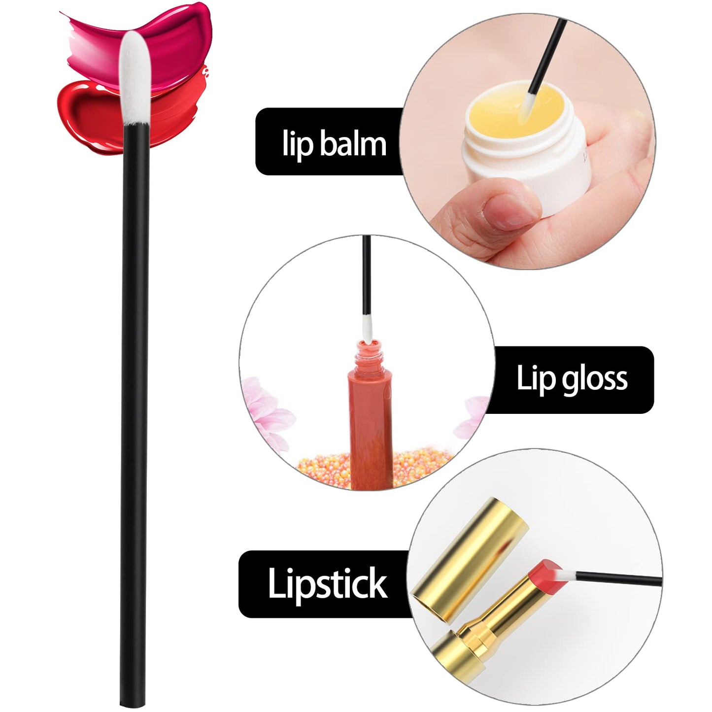 200 Pieces Disposable Lip Wands, Lip Brushes, Lipstick & Gloss Applicators Lint Free Makeup Applicator Brush Beauty Tool Beauty & Personal Care BTYMS