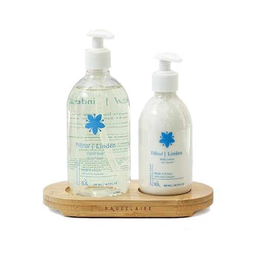 Provence Sante Liquid Soap & Lotion Bamboo Tray Gift Set - Moisturizing Hand Soap & Anti Aging Body Lotion Hydrating Fragrance Restore Dry Skin Beauty & Personal Care Provence Sante