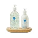 Provence Sante Liquid Soap & Lotion Bamboo Tray Gift Set - Moisturizing Hand Soap & Anti Aging Body Lotion Hydrating Fragrance Restore Dry Skin Beauty & Personal Care Provence Sante