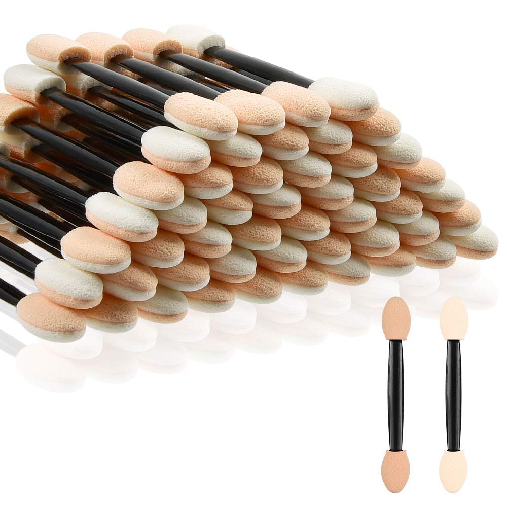 MORGLES Eyeshadow Applicators Double Sided, 50PCS Eyeshadow Brush 2.4 Inch Makeup Applicator Sticks for Women Girls, Black Beauty & Personal Care MORGLES