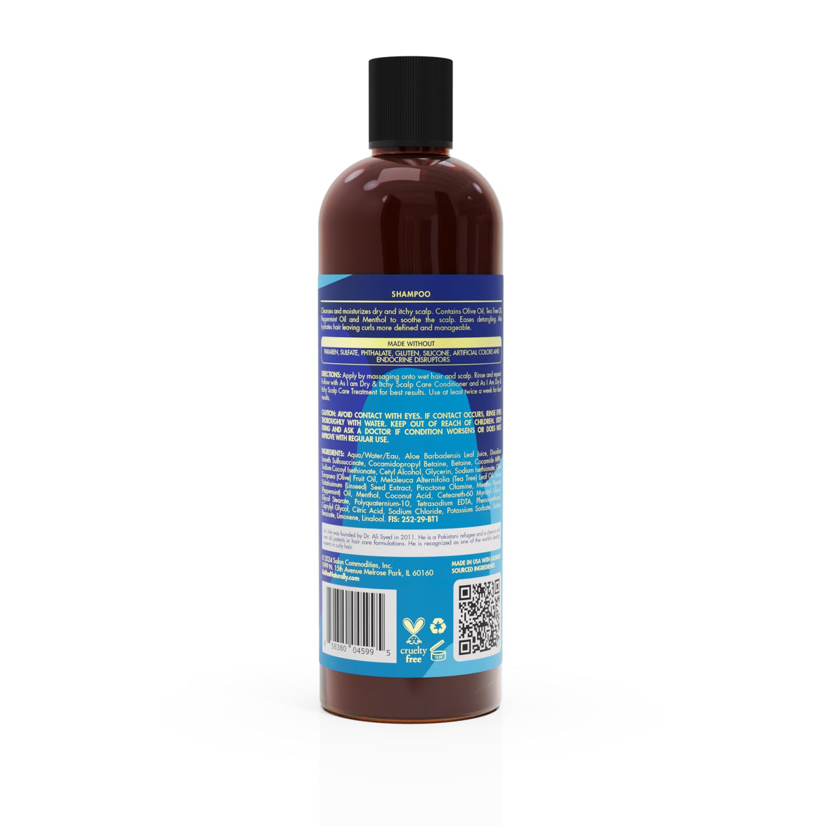 As I Am Dry & Itchy Scalp Care Shampoo - 12 oz - Cleanses & Moisturizes - Olive, Tea Tree & Mint