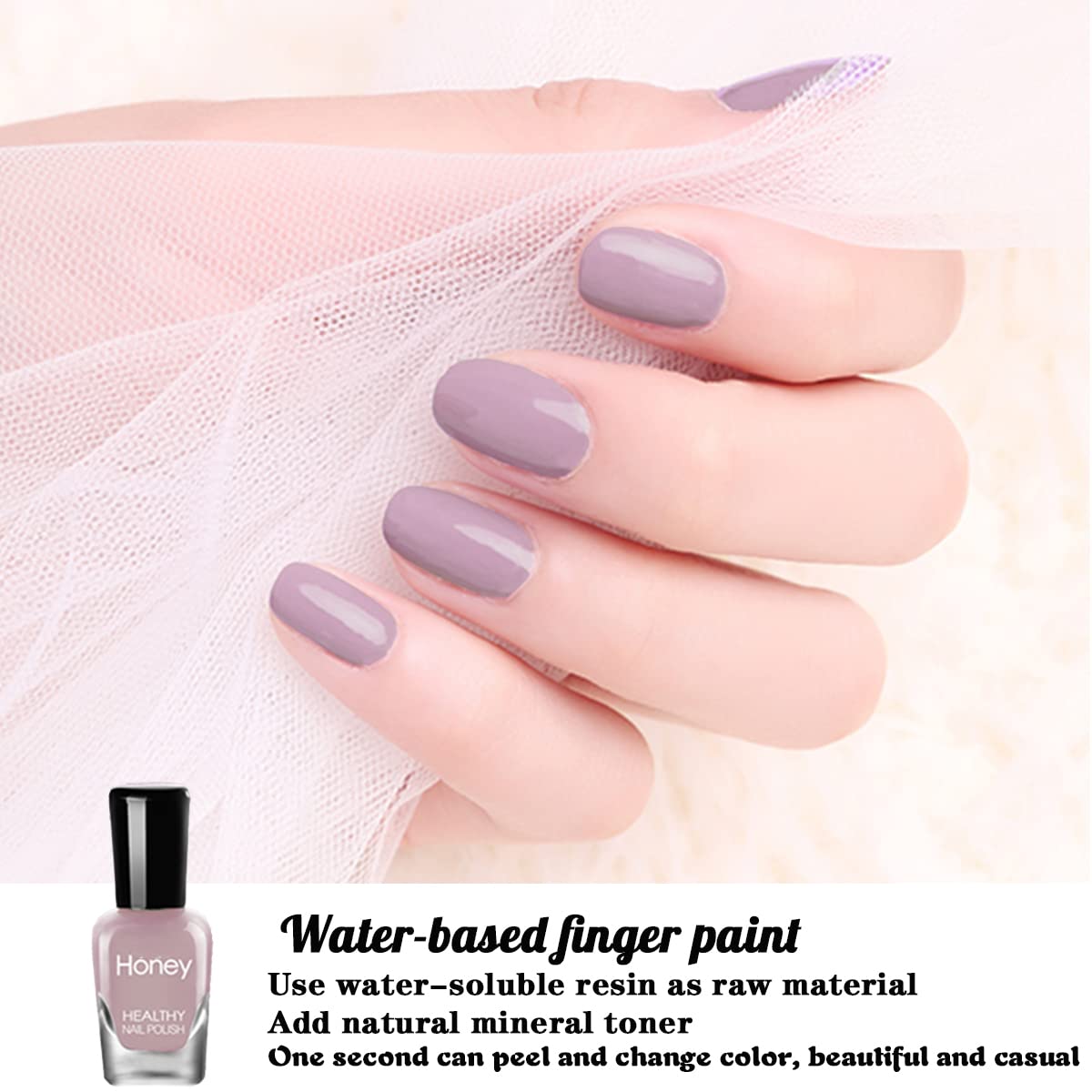 Tophany Non Toxic , Easy Peel Off and Fast Dry Nail Polish Set for Pack, Eco Friendly and Organic Water Based Nail Polish for Women and Girls (6 Beauty & Personal Care Tophany