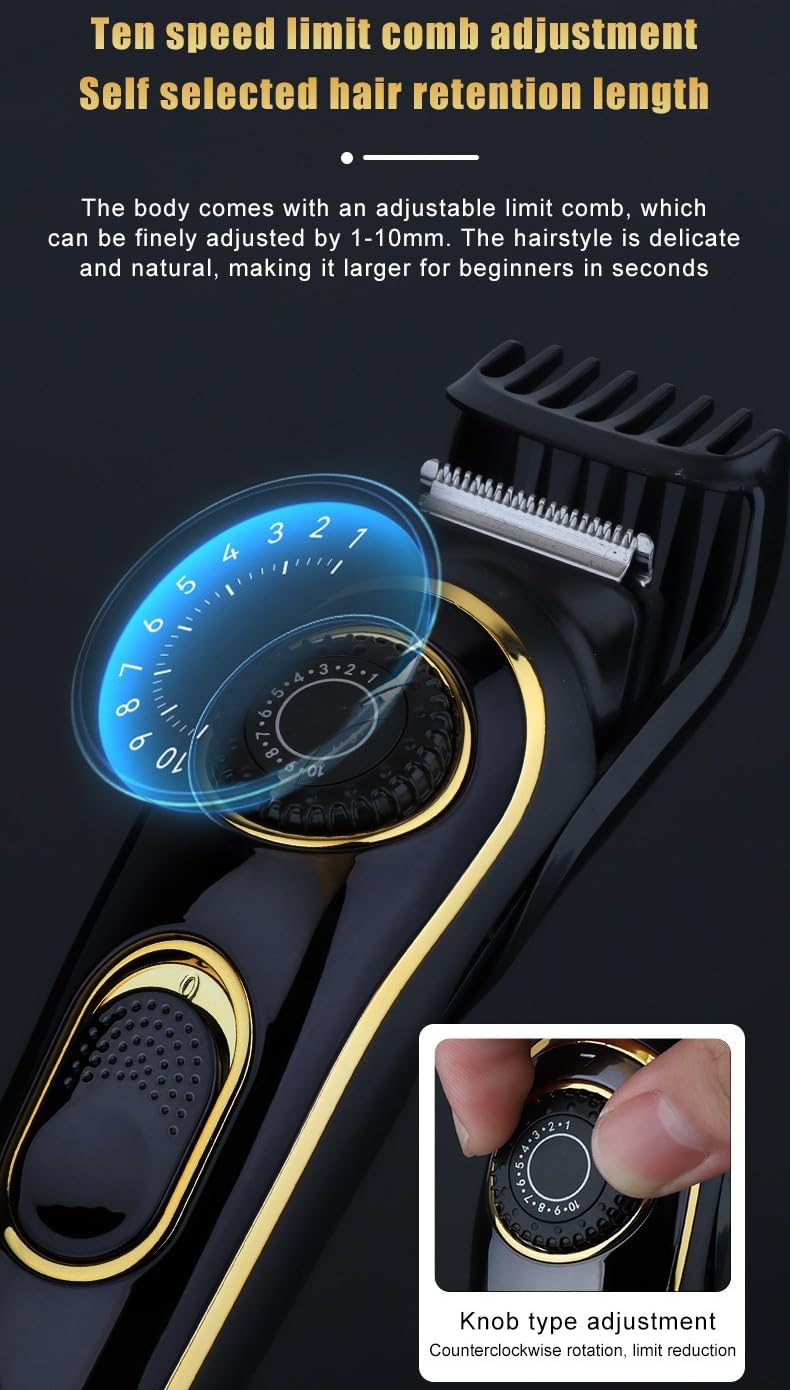 QDKVTNDJZ Electric Hair Clippers 10 Gear Adjustable Professional Barber Cutting Machine Wet and Dry Haircut Beard Trimmer Razor Beauty and Personal Care QDKVTNDJZ