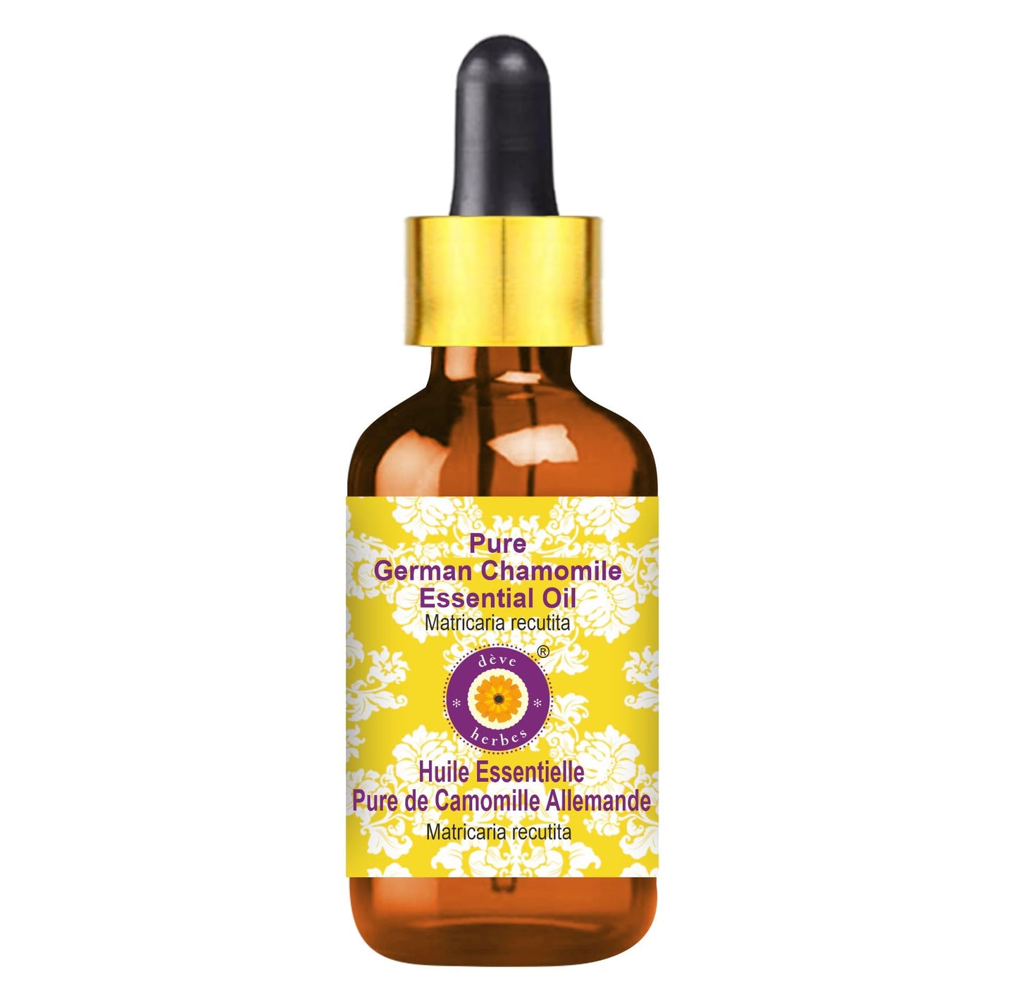 dève herbes German Chamomile Essential Oil (Matricaria recutita) with Glass Dropper - Pure - Non-Sticky - Non-Greasy - Lightweight - Men & Women - All Beauty and Personal Care dève herbes