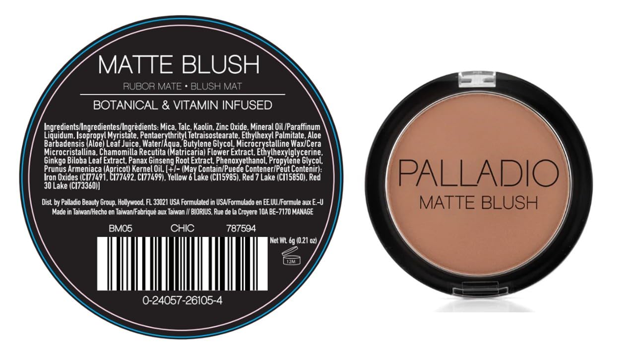 Palladio Matte Blush, Brushes onto Cheeks Smoothly, Soft Matte Look and Even Finish, Flawless Velvety Coverage, Effortless Blending Makeup, Flatters Beauty & Personal Care Palladio