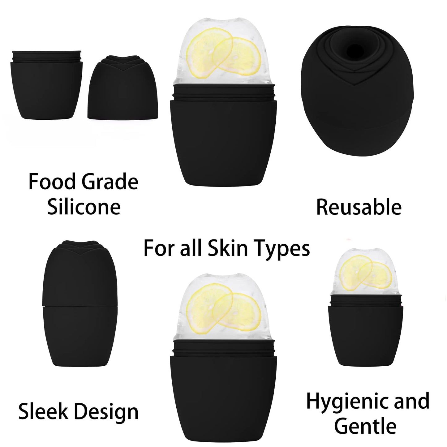 Evmliy 2Pack Ice Face Roller, Silicone Ice Roller for Face to Tighten and Lift Skin, for Face & Eye Puffiness Relief, Reusable Facial Mold for Neck Beauty & Personal Care Evmliy