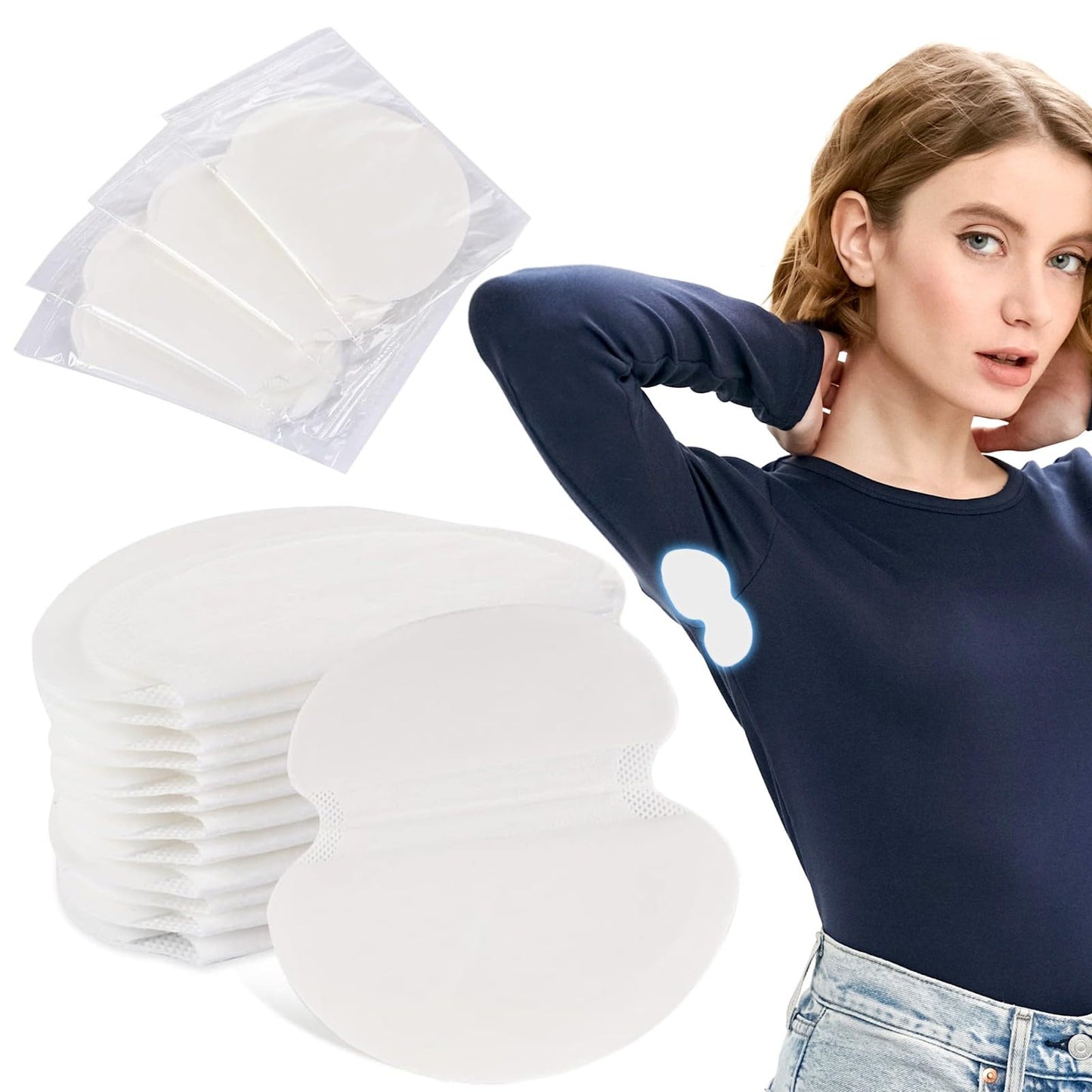 Armpit Sweat Pads, FJDNKDN Underarm Sweat Pads for Women and Men [100 Packs], Disposable Underarm Pads for Sweating Women, With our Disposable Beauty and Personal Care FJDNKDN