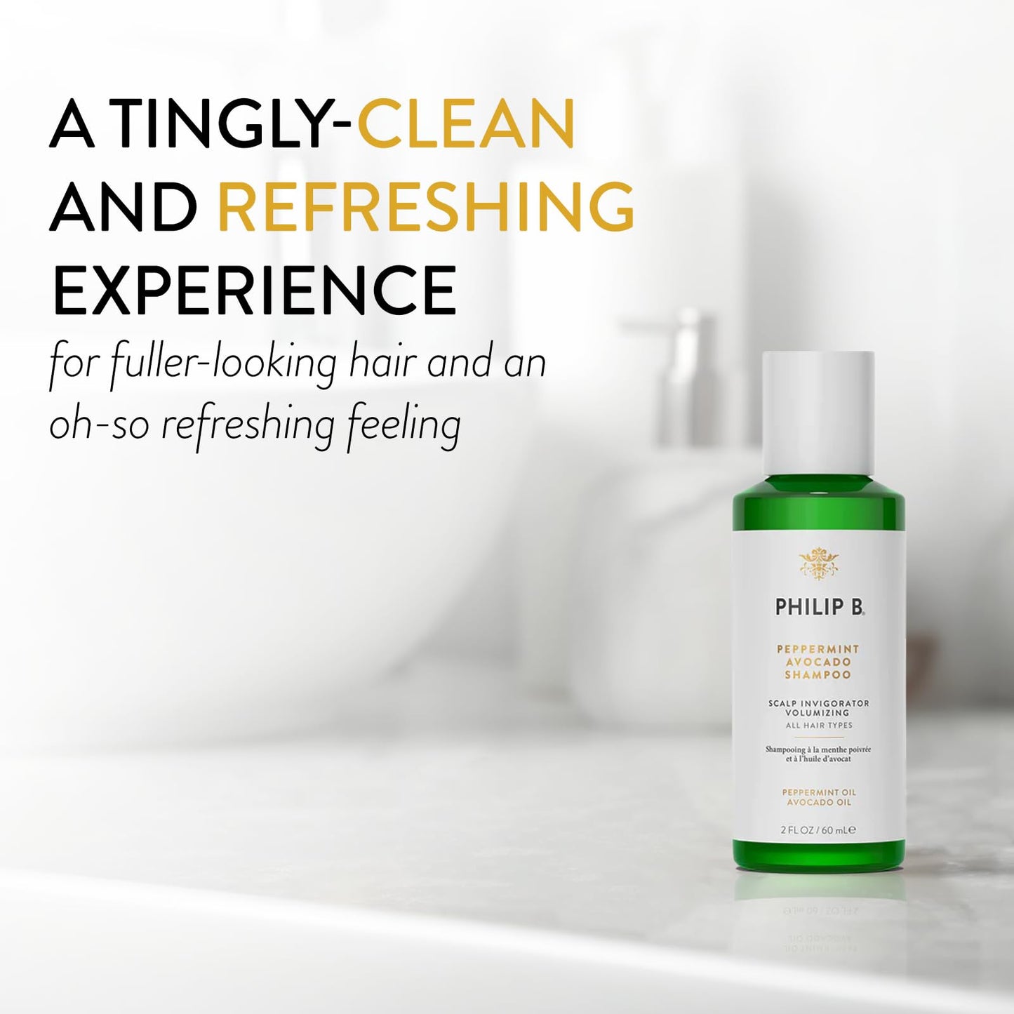 PHILIP B Peppermint Avocado Shampoo, 2 fl. oz. (60 ml) - Volumizing & Clarifying Shampoo for Dry to Oily Hair and Scalp, Non-Stripping Beauty & Personal Care PHILIP B