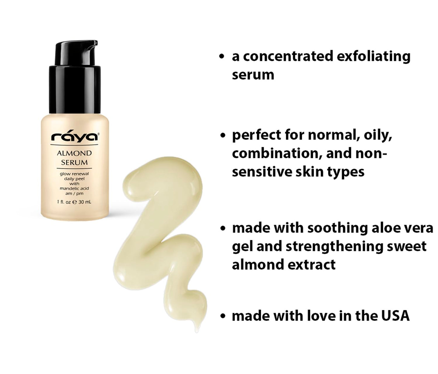 RAYA Almond Serum (508) | Exfoliating Facial Peel for Combination and Oily Skin | Helps Minimize Pores and Brighten Complexion Beauty & Personal Care Raya