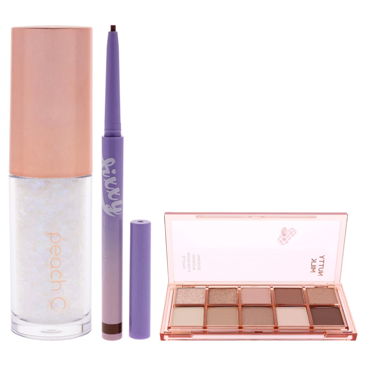 Peach C Kit by Peach C for Women - 3 Pc Kit 0.12oz Eye Shadow - 01 Pure White, 0.04 Eyeliner - 03 Soft Brown, 0.34oz Eye Shadow - 05 Nutty Milk