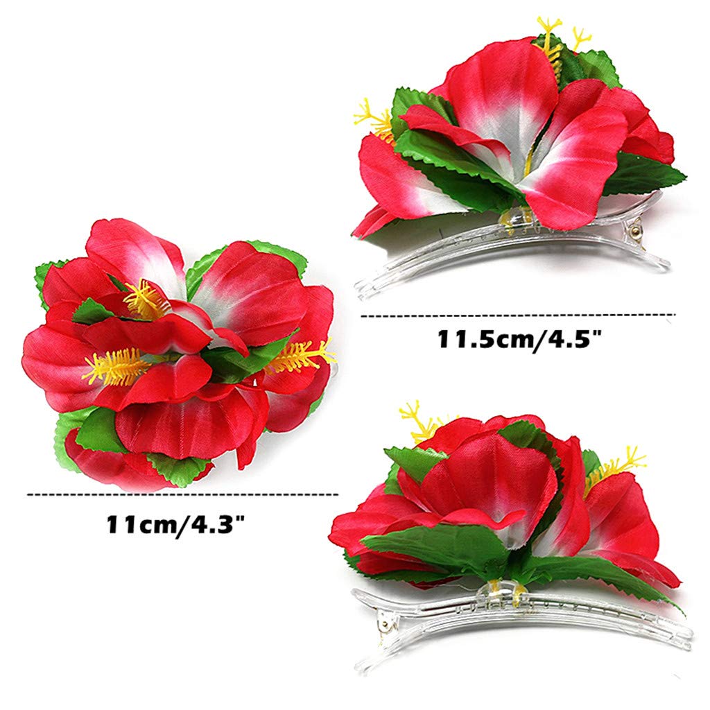 ALIMITOPIA Hawaiian Flower Hair Clip, 8pcs, Medium Size, Fabric Artificial Tropical Flower Hairpin Barrette, Hair Accessories for Luau Beach Party Beauty & Personal Care ALIMITOPIA