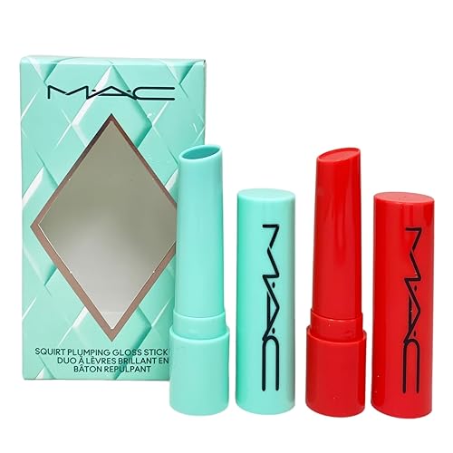 MAC M·A·C Cosmetics Holiday Exclusive Squirt Alert Plumping Lip Gloss Stick Duo Set - Mint To Be/Heat Sensor Beauty & Personal Care MAC