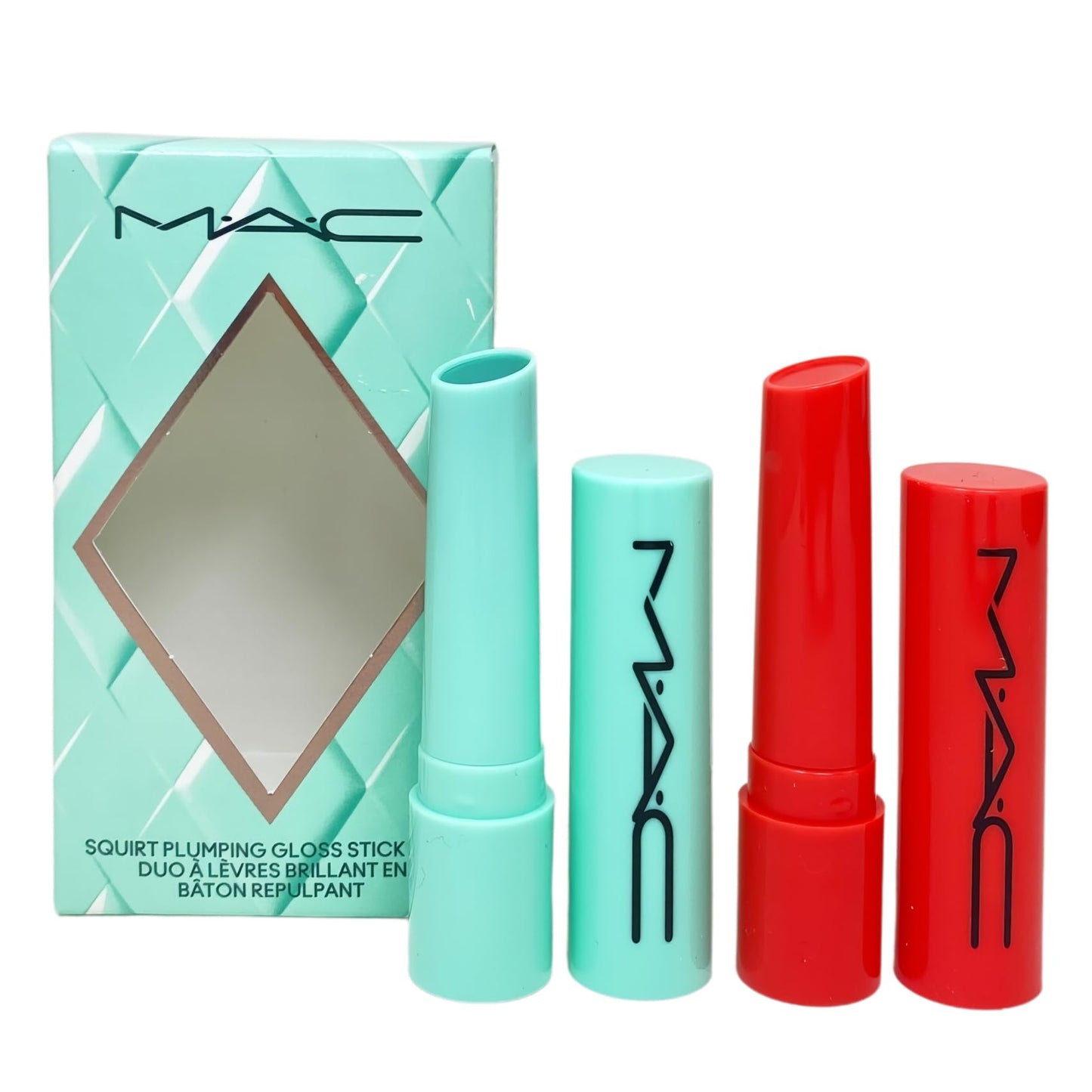 MAC M·A·C Cosmetics Holiday Exclusive Squirt Alert Plumping Lip Gloss Stick Duo Set - Mint To Be/Heat Sensor Beauty & Personal Care MAC