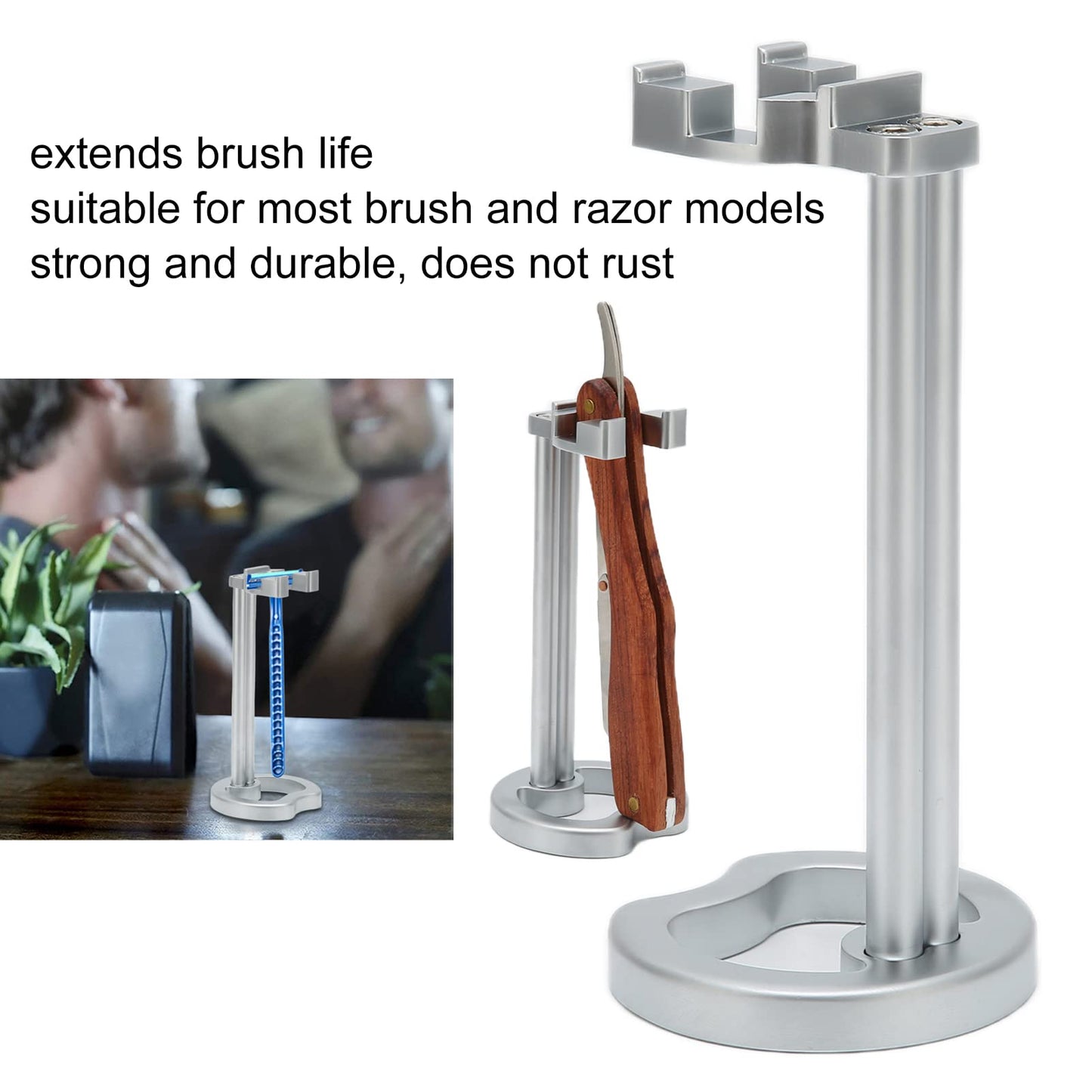 Razor Holder, Safety Razor Stand Razor Holder Stainless Steel Universal Men Shaving Brush Drying Stand, Use Modern Design, Provide Simple Mechanical Beauty and Personal Care YUYTE