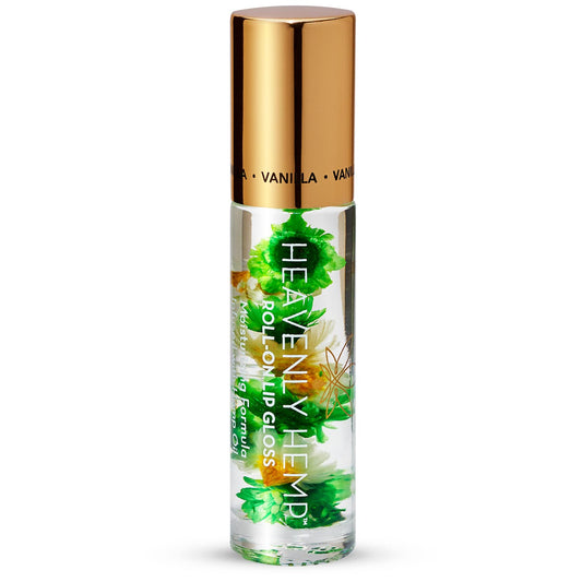 Blossom Roll on Lip Gloss, Scented Clear High Shine Moisturizing Lip Oil, Non Sticky, Infused with Real Flowers, Made in USA, 0.2oz, Vanilla Hemp Beauty & Personal Care Blossom