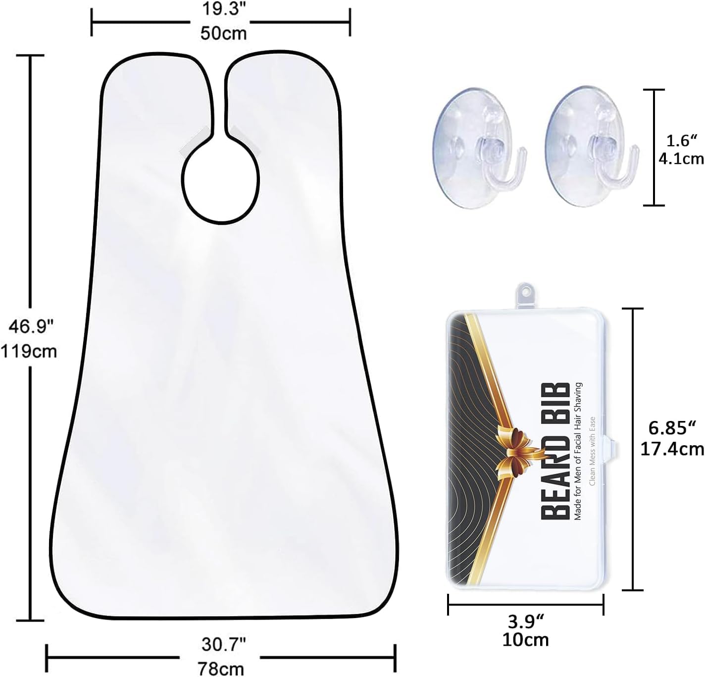 Beard Bib Beard Apron, Beard Hair Catcher for Men Shaving & Trimming Non-Stick Waterproof Beard Cape Grooming Cloth with 3 Suction Cups Birthday Gifts Beauty and Personal Care Leaflai