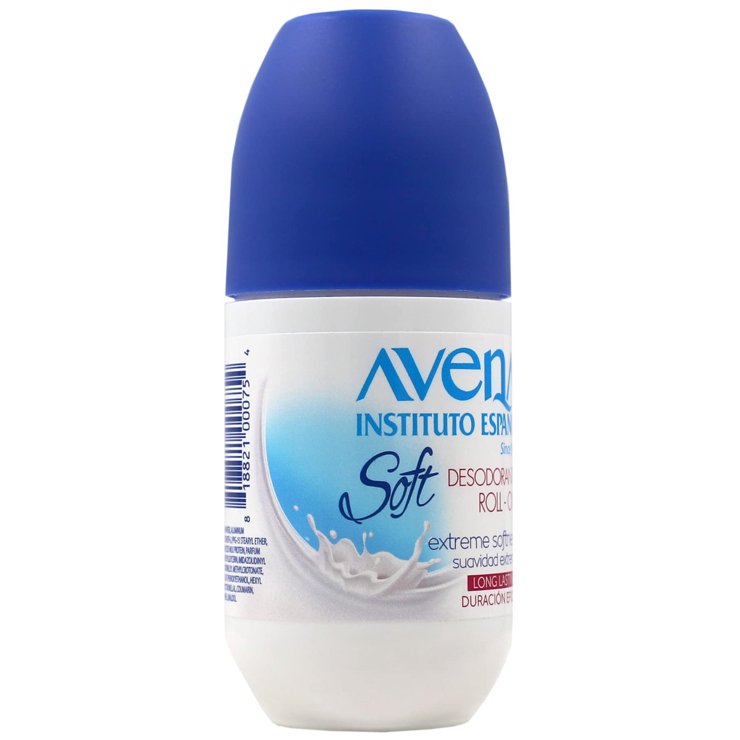 Avena Instituto Espanol Oatmeal Deodorant Roll-On Soft, Extreme Softness, Long-Lasting, Non-Alcohol, 3-Pack of 2.5 Fl Oz Each Beauty and Personal Care Avena Instituto Espanol