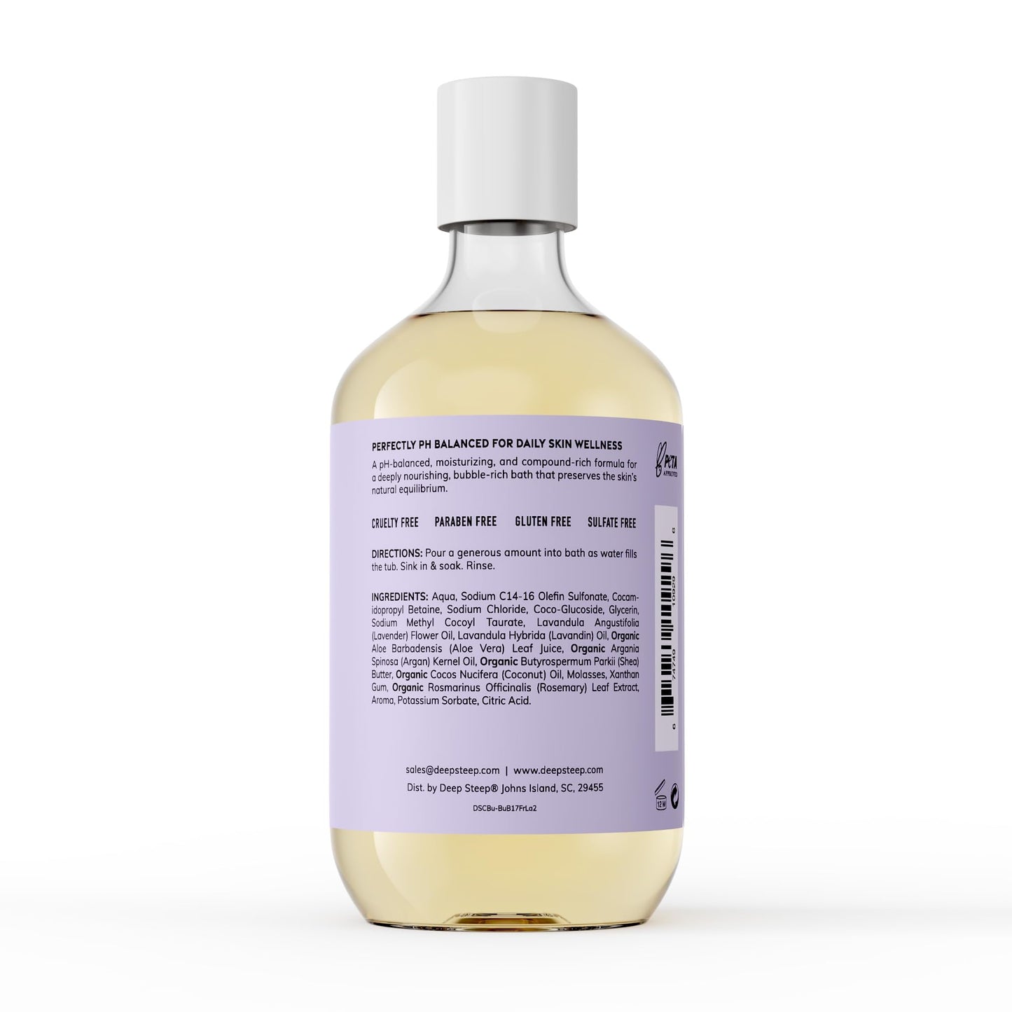 Deep Steep Fresh Lavender Bubble Bath for Women, Hypoallergenic, Clinically Tested, Clean Formula for Sensitive Skin, Sulfate-Free, 17 fl oz Bottle Beauty & Personal Care Deep Steep