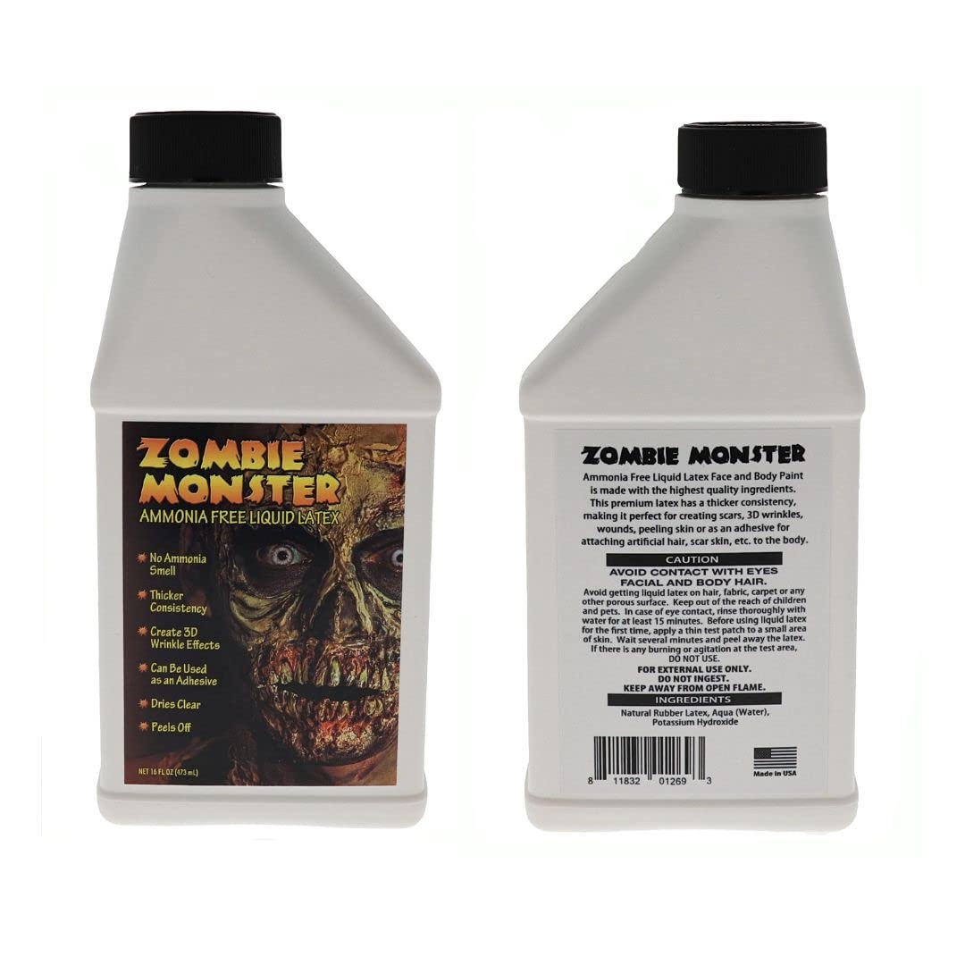 FX Zombie Ammonia Free Liquid Latex (2 Pack) For Halloween Costume, Zombie, Vampire, Monster Make Up & Dress Up, Special Effects, Parties and Cosplay Beauty & Personal Care Liquid Latex Fashions