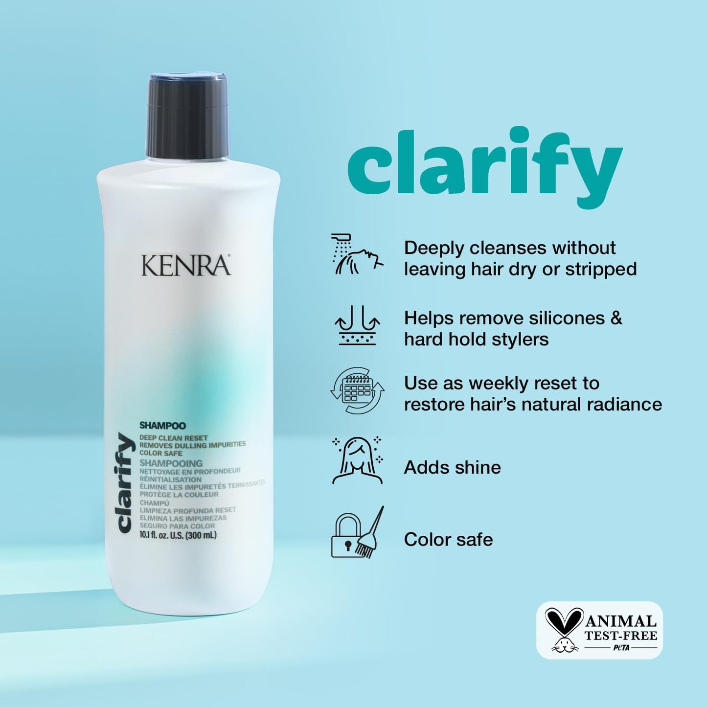 Kenra Clarify Shampoo | Deep Cleansing | Color-Safe | Removes Dulling Deposits & Product Build Up | Brightens Highlighted, Bleached, or Gray Hair | Beauty & Personal Care Kenra