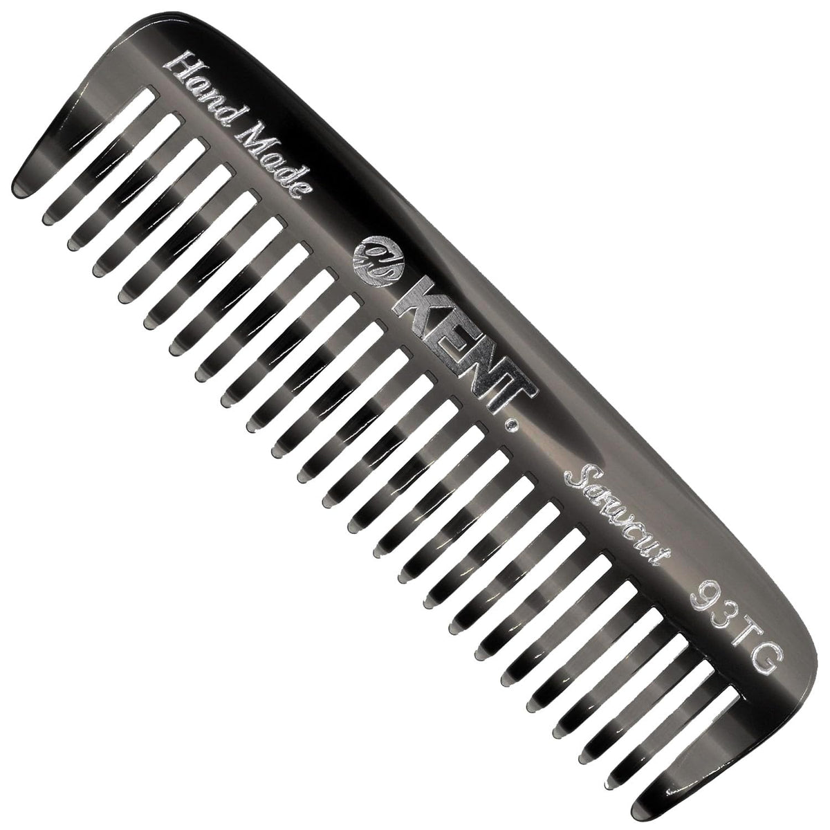 Kent 93T Black Graphite Beard Comb for Men - Wide Tooth Men's Comb, Ideal For Mustaches and Beards and Facial Hair, Small Pocket Sized Travel