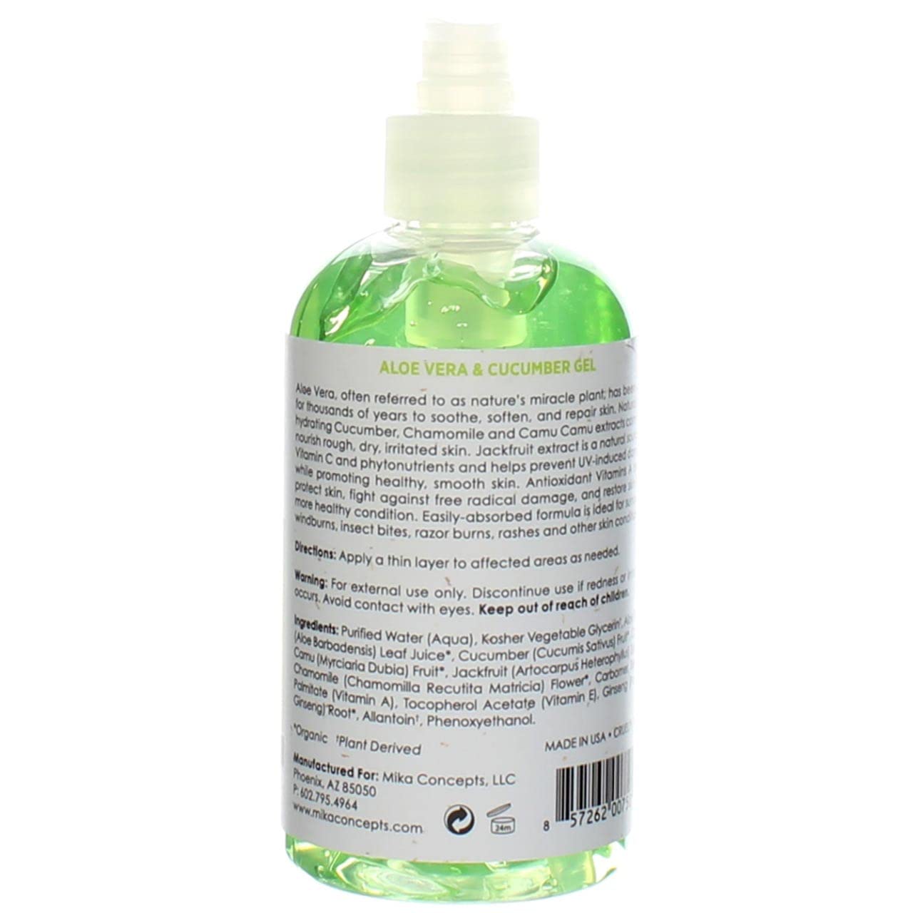 MIKA NATURALS Aloe Vera & Cucumber Gel (8 oz.) Beauty & Personal Care MIKA NATURALS