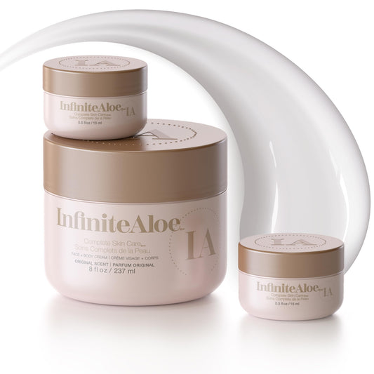 InfiniteAloe Complete Skin Care, Aloe Vera Powered Face and Body Cream for All Skin Types, Dry Skin Everyday Hero, Original Scent - Large Jar 8 oz & 2 Beauty & Personal Care InfiniteAloe
