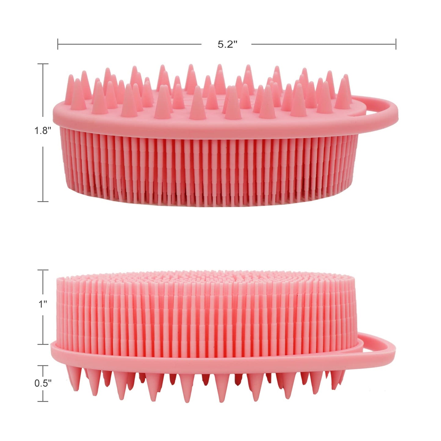 Upgrade 2 in 1 Bath and Shampoo Body Brush, Silicone Exfoliating Body Scrubber for Use in Shower, Premium Silicone Loofah, Head Scrubber, Scalp Beauty & Personal Care WETANG