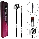 Metal Teeth Eyelash Comb and Duo End Angled Eyebrow Brush with Spoolie, Best To Define Mascara, Eye Brow Powder Makeup and Lash Extension Beauty & Personal Care Missamé