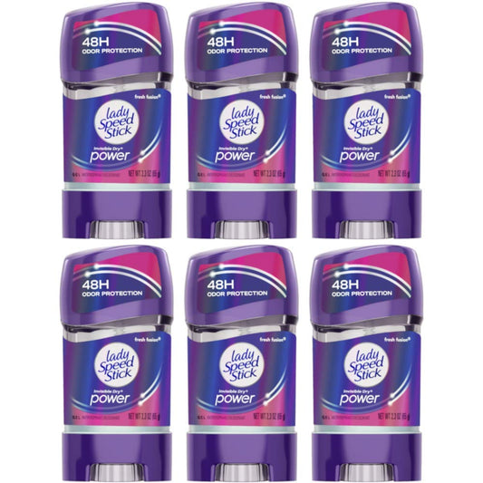 Lady Speed Stick 48HR Antiperspirant Deodorant Gel Fresh Fusion 2.30 oz (Pack of 6) Beauty and Personal Care Lady Speed Stick