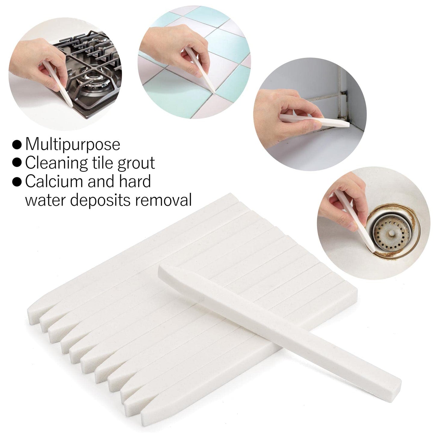 18 Pcs Nail File Pumice Stone Cuticle Pusher Nail Art Pedicure & Manicure Tools (White) Beauty & Personal Care LoveBB