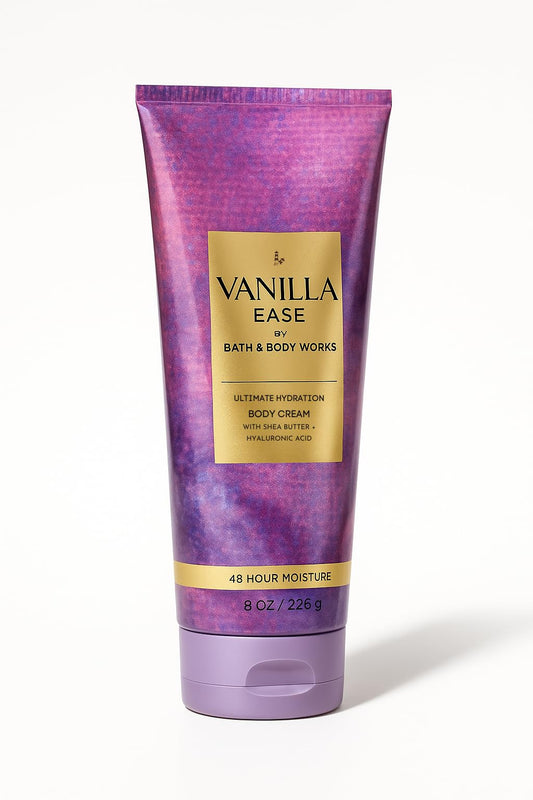 Bath & Body Works Vanilla Ease Ultimate Hydration Body Cream, 8 oz / 226 g - Aloe, Shea Butter, Cocoa Butter, 24-Hour Moisture (1) Beauty & Personal Care Bath & Body Works