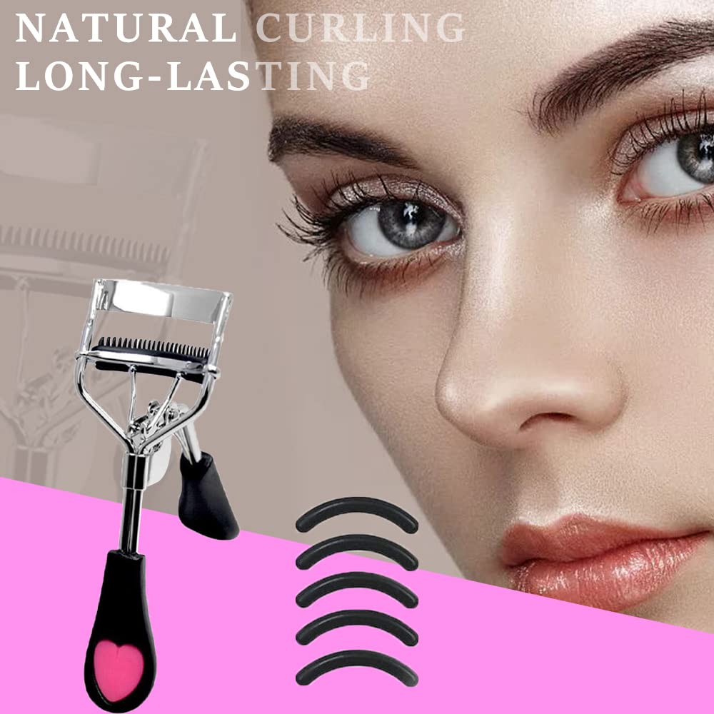 Stainless Steel Eyelash Curler with Built-in Comb Pinch Pain-Free Lash Curler with Brush Suitable for Any Eye Shapes and Sizes and with 5 Silicone Beauty & Personal Care PARAHAIR
