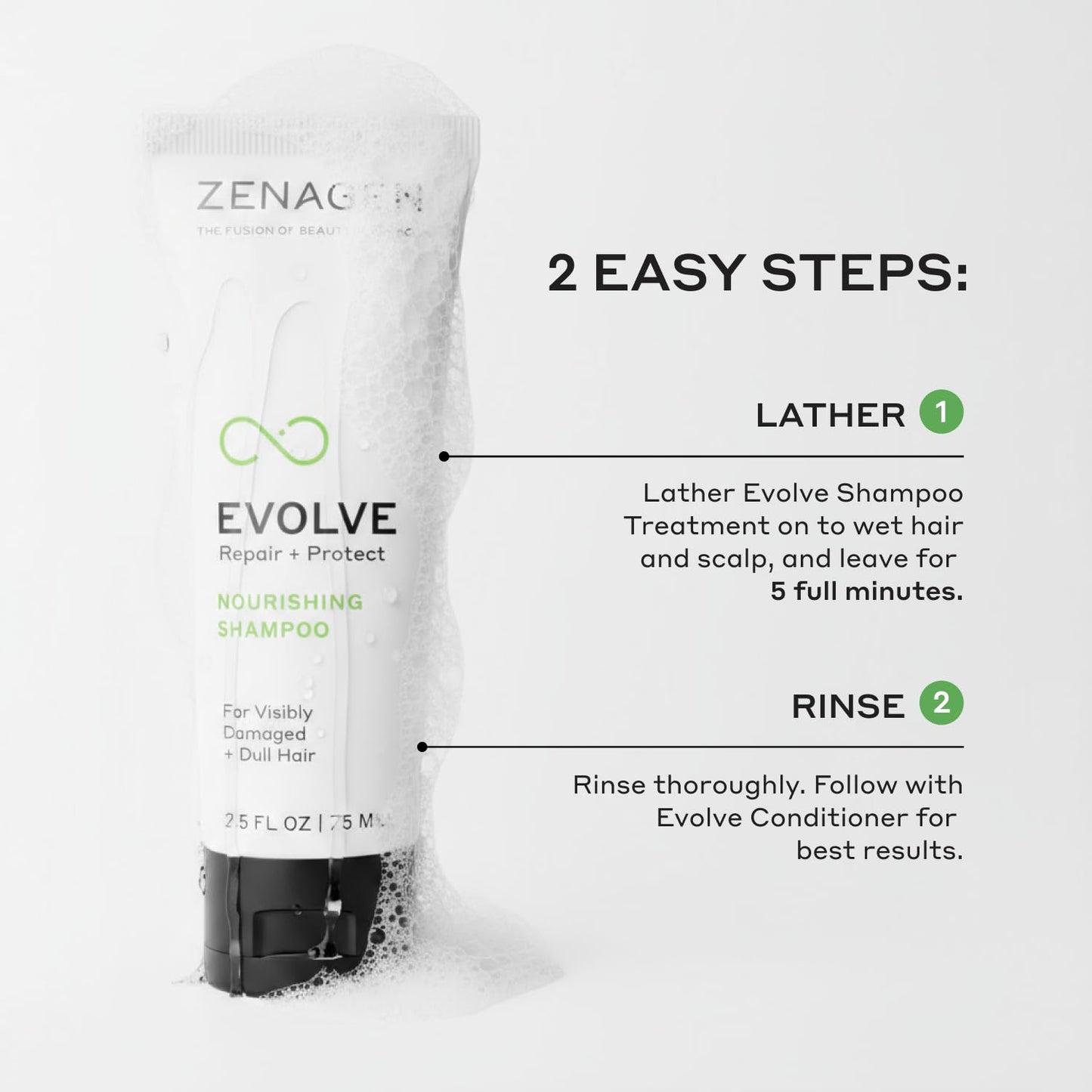 ZENAGEN Evolve Repair + Protect Travel Duo | Nourishing Shampoo + Conditioner, Repairs & Strengthens Damaged Hair, Promotes Thicker Fuller Growth Beauty & Personal Care Zenagen