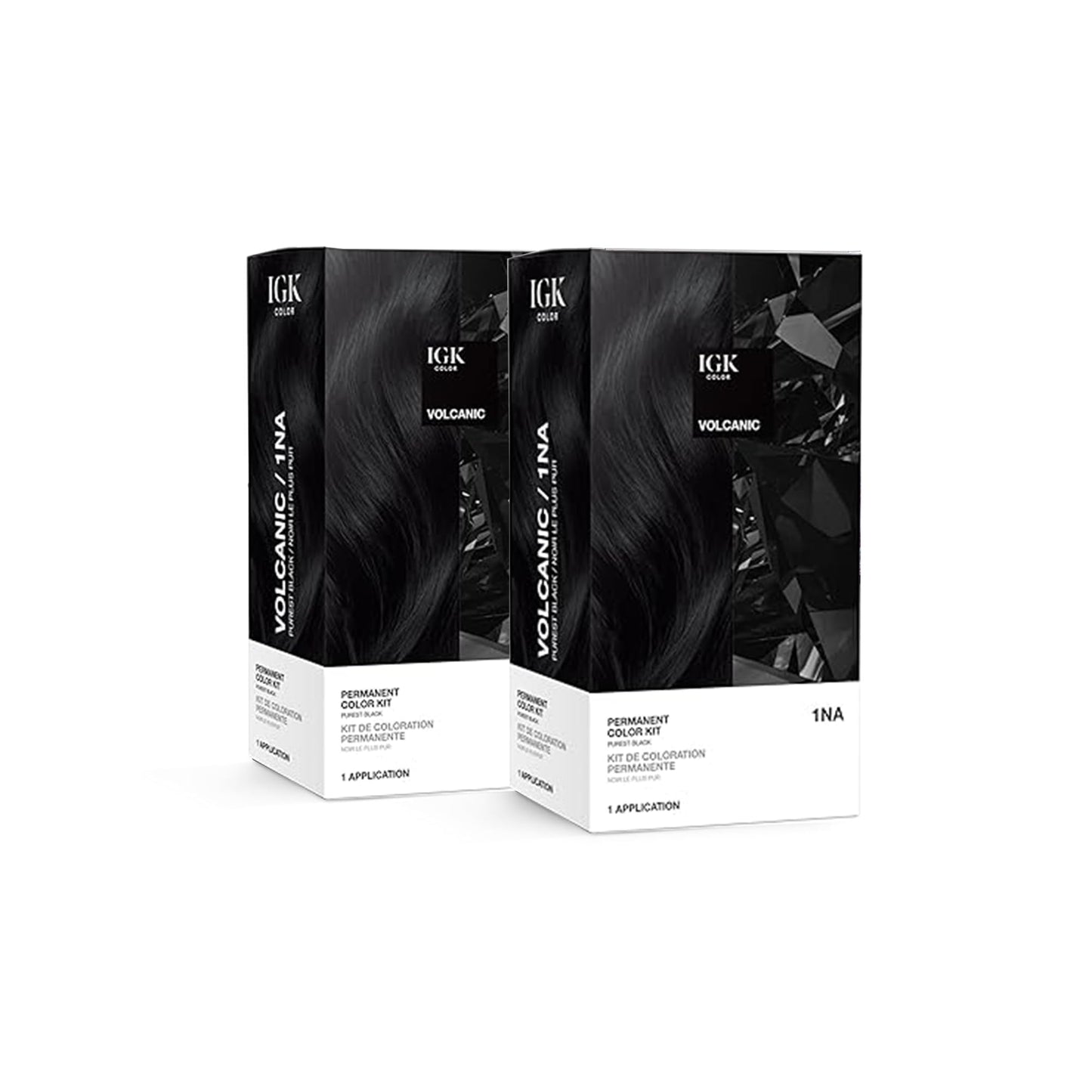 IGK Permanent Hair Color Kit | 1NA Volcanic - Purest Black | 100% Gray Color Coverage + Strengthen + Shine | Ammonia Free Beauty & Personal Care IGK