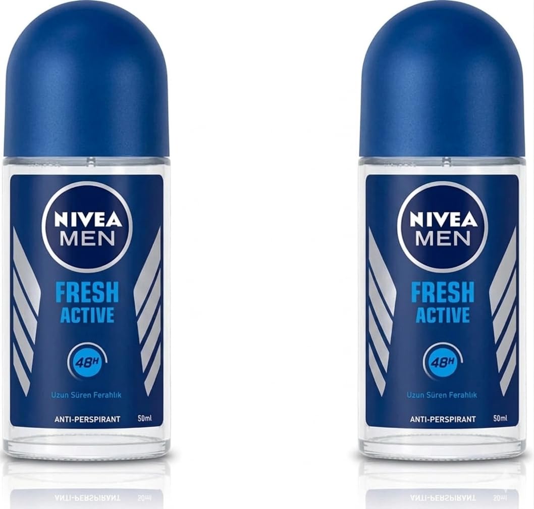 Nivea for Men Fresh Active 48 Hs Deodorant Roll-on 50 Ml (1.7 Fl Oz) - (2-Pack) Beauty and Personal Care NIVEA