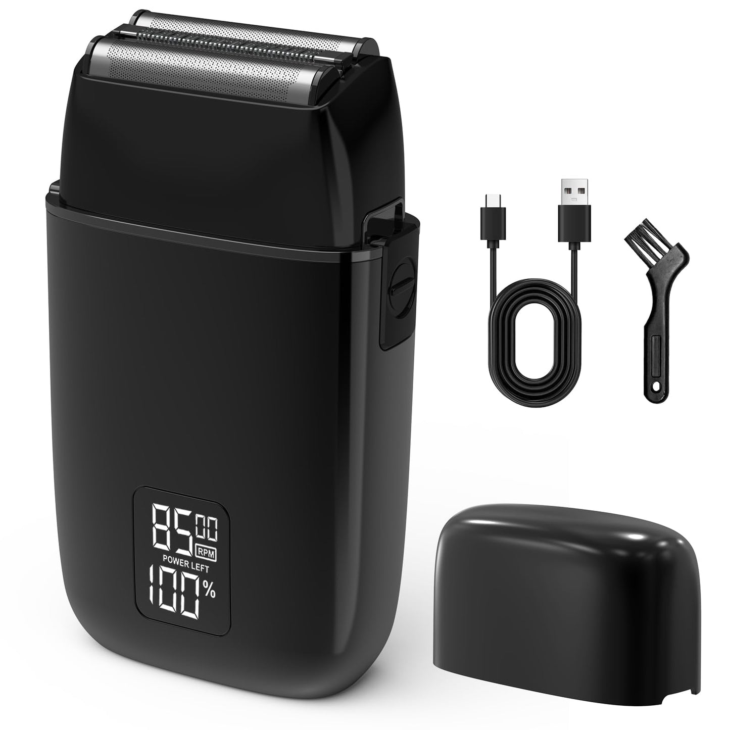 Electric Razor for Men, Electric Foil Shavers with 3 Blade Heads, LED Display&USB-C Fast Charge 90-Minute runtime & IPX7 Waterproof, Wet/Dry Trimmer Beauty and Personal Care colorelvesing