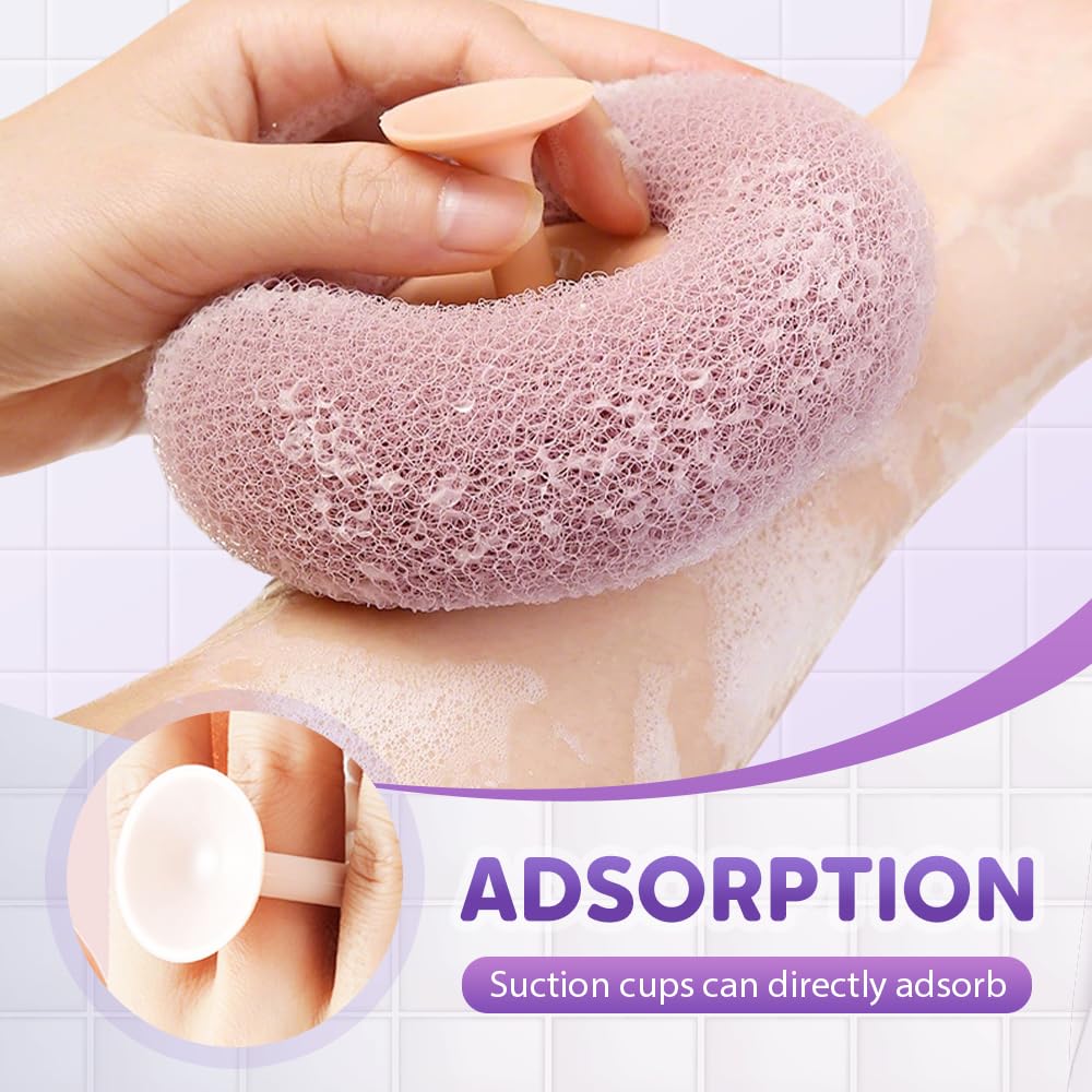 Super Soft Sunflower Suction Cup Bath Ball, 2025 Upgraded Bath Sponge Cleaning Brush Exfoliating Bath Sponge Cleaning Brush, Multi-Color Mesh Pouf Beauty and Personal Care Pousbo