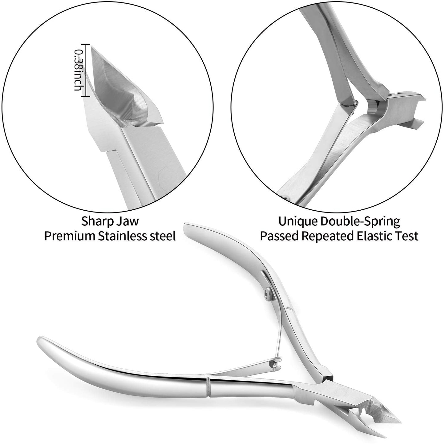 YINYIN Cuticle Trimmer with Cuticle Pusher and Cutter, Professional Stainless Steel Nippers, Cutter Clippers, Cuticle Remover, Pedicure Manicure Tools Beauty & Personal Care YINYIN