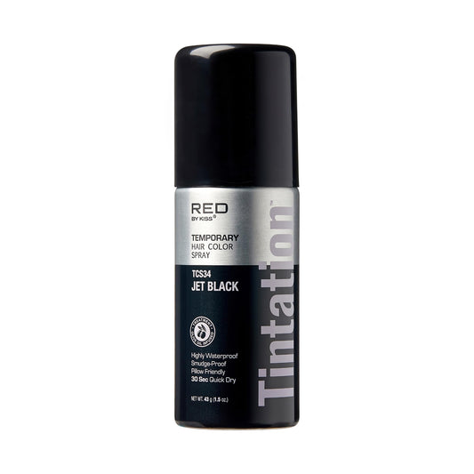 RED by Kiss 1.5OZ. Tintation Temporary Hair Color Spray, Instant Gray Root Cover Up, Water-Resistant, Smudge-Proof, Hairline & Barber Touch-Up, Quick Beauty & Personal Care Red by Kiss