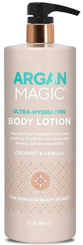 Argan Magic Ultra-Hydrating Coconut & Vanilla Body Lotion with Hyaluronic Acid for Dry Skin - Nourishes Skin, Restores Moisture, Smooths & Softens | Beauty & Personal Care Argan Magic