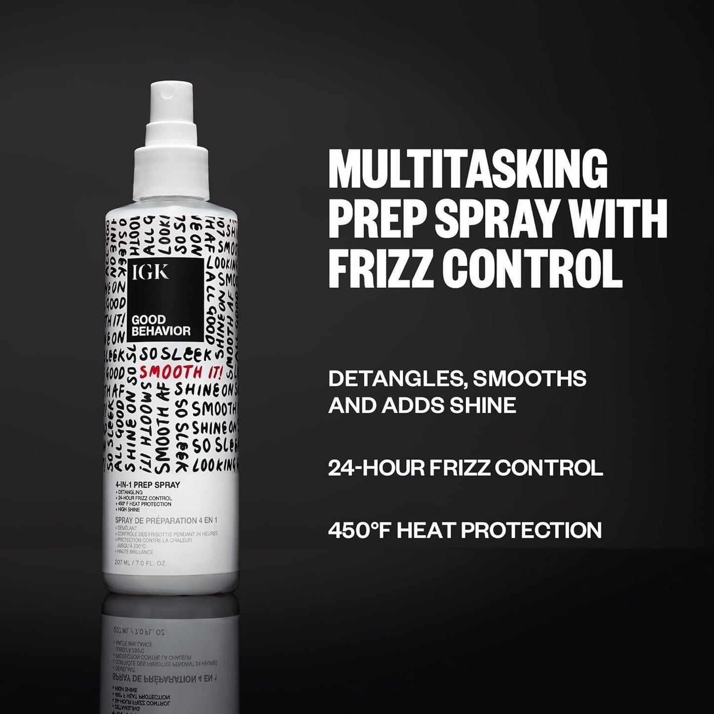 IGK GOOD BEHAVIOR Smoothing Frizz Fighters Set | 4-in-1 Prep Spray + Spirulina Protein Smoothing Spray | Frizz Control + Heat Protectant | Vegan + Beauty & Personal Care IGK
