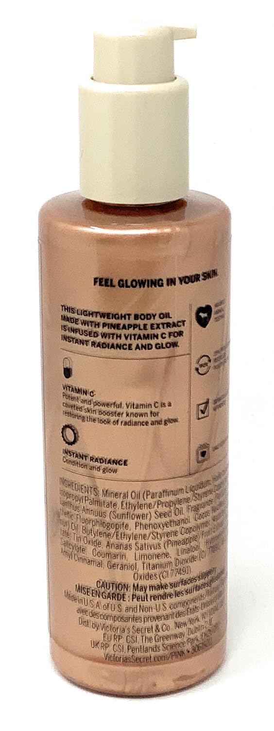 Victoria's Secret PINK Honey Pineapple Radiant Body Glow Oil, 1 Fl Oz (Pack of 1)