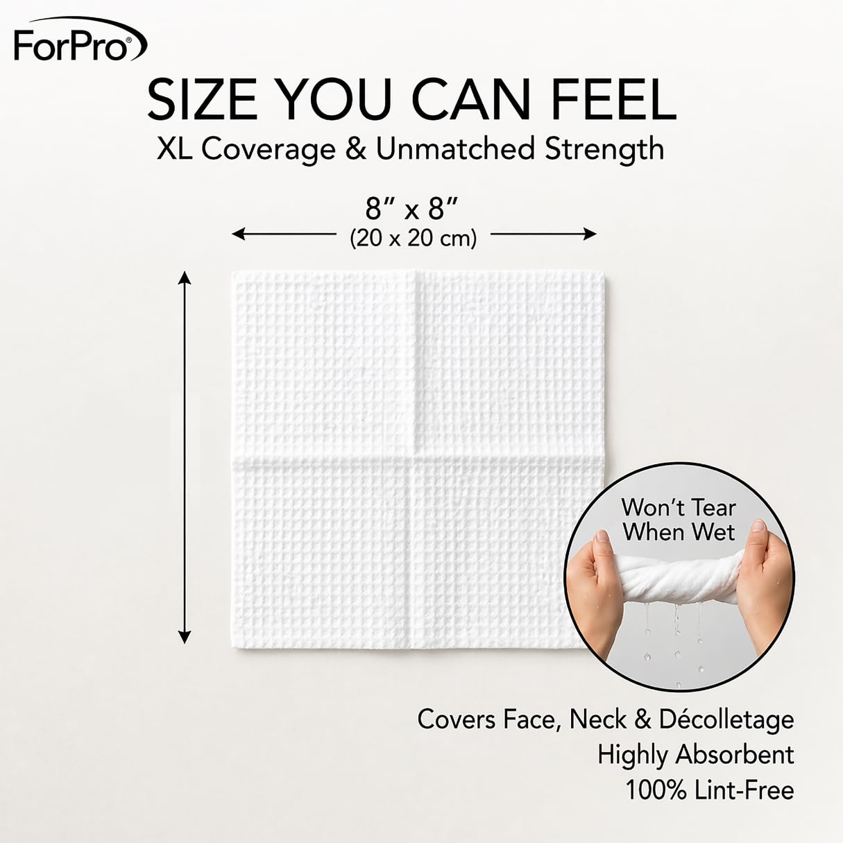 ForPro Travel Size Disposable Face Towels, 8"x8" Compact Dry Wipes, Ultra Soft Lint-Free Viscose Makeup Remover Pads for Sensitive Skin Beauty & Personal Care ForPro Professional Collection