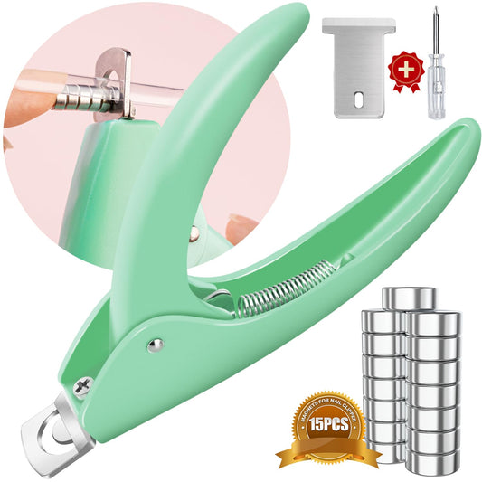Green Adjustable Nail Clippers with Magnets Sizers for Acrylic Nails, Artificial Fake Nail False Nail Tip Cutter Trimmer Manicure Pedicure Sharp Blade Beauty & Personal Care GA&EN