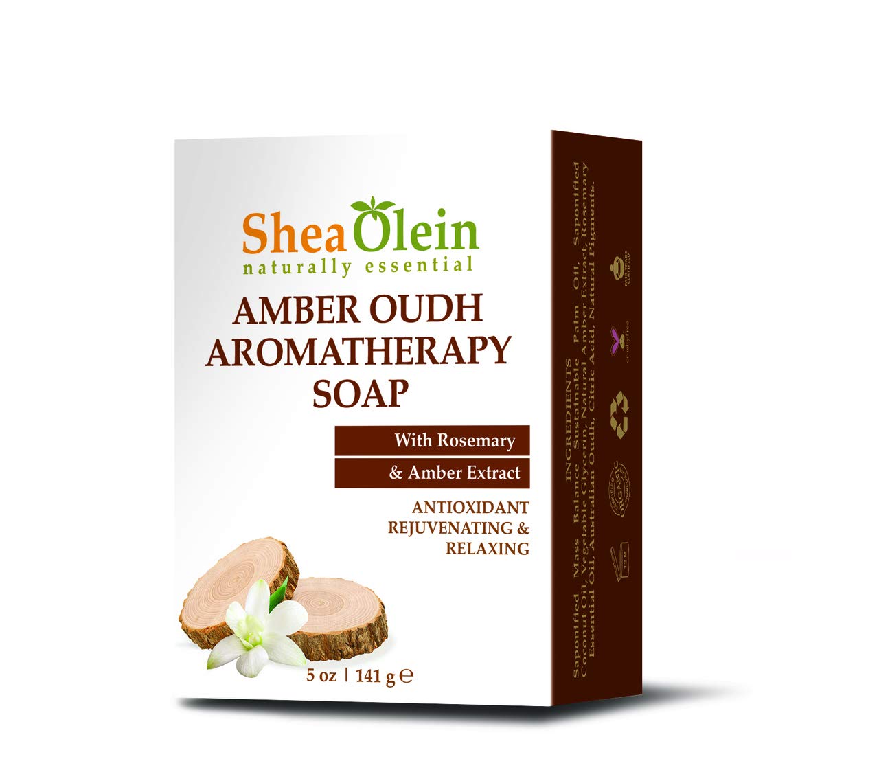 AMBER OUDH AROMATHERAPY SOAP WITH ROSEMARY & AMBER EXTRACT Amber Oudh Aromatherapy Soap with Rosemary & Amber Extract Beauty & Personal Care SheaOlein Naturally Essential