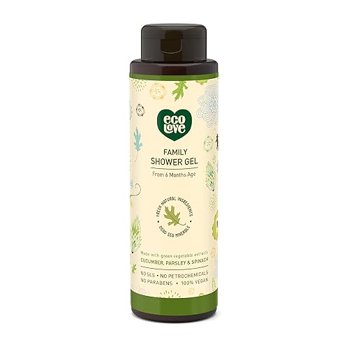 ecoLove - Natural Moisturizing Body Wash for Dry Skin - With Organic Cucumber - No SLS or Parabens - Vegan and Cruelty-Free Shower Gel, 17.6 oz Beauty & Personal Care ecoLove