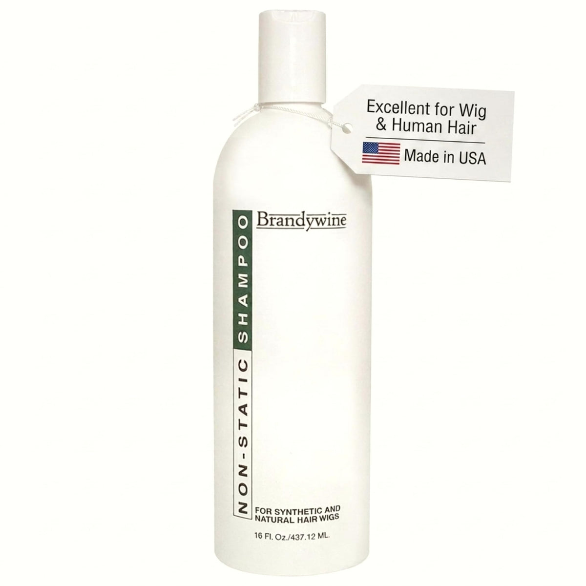 Brandywine Non Static Wig Shampoo for Synthetic & Human Hair, 16 Fl Oz