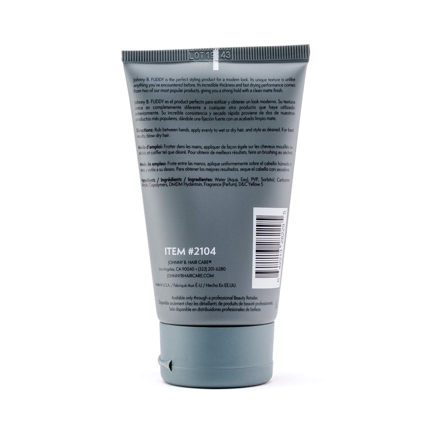JOHNNY B. Fuddy Strong Professional Matte Hair Styling Gel 3.3 oz. Beauty & Personal Care JOHNNY B.