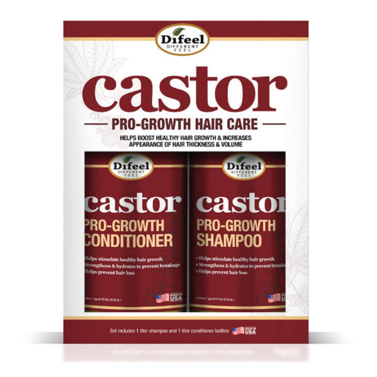 Difeel 2PC Castor Pro-Growth Shampoo & Conditoner Gift Box- Includes 33.8oz. Shampoo and Conditioner Beauty & Personal Care Difeel
